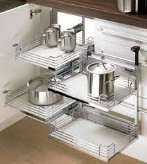 Don't waste valuable space in your kitchen, invest in a time saving corner unit! Hettich Moving Corner Kitchen Corner Cabinet Solutions Modern Kitchen Accessories Kitchen Corner Cupboard Kitchen Corner
