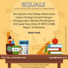 Strategi pembelajaran aktif juga merupakan salah satu cara yang sangat efektif untuk bisa memberikan suasana pembelajaran yang interaktif, menarik, dan menyenangkan, sehingga para siswa mampu menyerap ilmu dan pengetahuan baru. Peningkatan Hasil Belajar Matematika Melalui Strategi Interaktif Dengan Menggunakan Metode Pembelajaran Drill Pada Siswa Kelas Xi Mipa 6 Sma Negeri 16 Makassar Equals