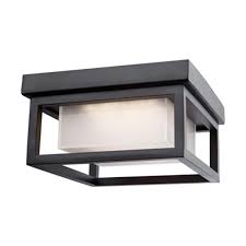 Outdoor ceiling light bathroom kitchen lights lamp flush led balcony porch lighting. Artcraft Lighting Overbrook Black Led Outdoor Flush Mount Ceiling Light Ac9136bk Rona