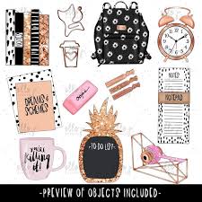 Back At It Clipart Bundle Planner Clipart Bundle 28 Files Etsy In 2020 Clip Art Planner Scrapbook Designs
