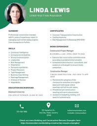 The position is responsible for preparation and supervision of civil engineering designs and investigations across a broad range of infrastructure projects. Construction Manager Resume Samples Templates Pdf Doc 2021 Construction Manager Resumes Bot