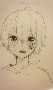 #sad anime boy #anime #black and white #sadness #cry #darkness #anime boy #lonley #lonliness #scared #animescared #terrified. Pin On Sad Drawings