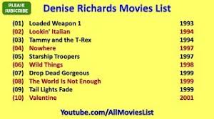 It's complicated' and for portraying the character of debra simon in the comedy series 'mountain state.'. Denise Richards Movies List Youtube