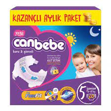 canbebe aylik paket bebek bezi 11 18 kg no 5 junior 60 adet bebek bezi bebek