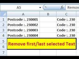 Remove first n characters 1 2 3 4 5 public. How To Remove First Last Character From Excel Youtube