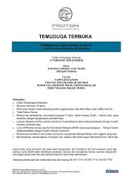 Ratings by 239 perusahaan otomobil nasional sdn bhd (proton) employees. Temuduga Terbuka Perusahaan Otomobil Nasional Sdn Bhd Proton Appjawatan Malaysia