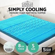 Best memory foam mattress toppers for different sleeping positions, pain relief and condition of the existing mattress. Giselle Bedding Cool Gel Memory Foam Mattress Topper Bamboo 8cm 5 Zone S D K Q Memory Foam Mattress Topper Cooling Memory Foam Mattress Memory Foam Mattress