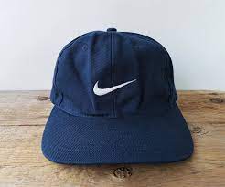 Nike Original Vintage Snapback Hat 6 Panel Navy Cotton Baseball Cap Official Licensed Embroidered Wing Red Label Swoosh Promo Ballcap Nike Original Snapback Hats Hats
