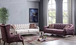 Skandinavische Chesterfield Sofa Couch Polster Garnitur 3 3 1 Altrose Beige Hitit Garnituren Sofas Polsterga Couch Polster Chesterfield Wohnzimmer Wohnen