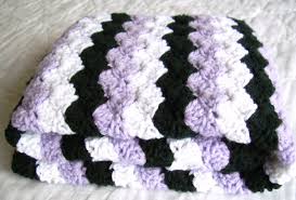 Black And White Baby Blanket Crochet Baby Blanket Baby Blanket Crochet Purple Baby Blanket White Black And Purple Afghan Crib Size Purple Baby Blanket Baby Afghan Crochet Purple Afghan