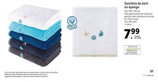 Offre Serviette De Bain En Eponge Chez Lidl