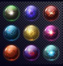 Magical Crystal Orbs Glowing Magic Balls Vector Image Crystal Orb Elemental Magic Orb