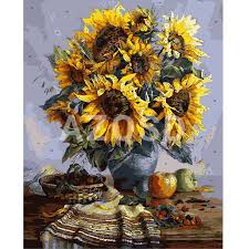 Paint by numbers flowers in vase. Painting Flower In Vase Painter By Numbers