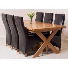 Enjoy free shipping with your order! Vermont Dining Set With 6 Brown Chairs Oak Furniture King