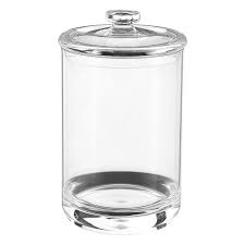 A black and white bathroom doesn't need to be modern to work. Bathroom Canisters Bliss Acrylic Canisters The Container Store