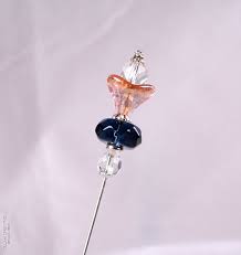 Brown And Blue 3 Inch Stick Pin Hat Pin Lapel Pin Hijab Pin Etsy Stick Pins Hat Pins Faceted Crystal