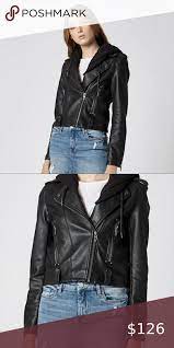 Blanknyc Removable Hood Vegan Leather Moto Jacket Leather Jacket Brands Blank Nyc Leather Jacket Vegan Leather Jacket