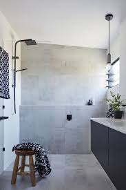 Moorooka House Featuring High Ceilings And An Abundance Of Natural Light Grey Bathroom Tiles Bathroom Interior Design Bathroom Interior