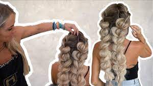 Steps to create bubble braids. Diy Easy Bubble Braid Hairby Chrissy Youtube