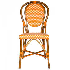 Orange And Cream Mediterranean Bistro Chair E Bistro Chairs Outdoor Patio Furniture Sets Patio Furnishings