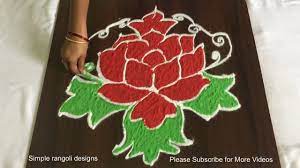 Rose Flower Rangoli Design With 7 To 4 Dots Beautiful Colours Kolam Rangoli Designs Flower Rangoli Rangoli Designs With Dots