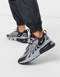 Nike Air Max 270 React Eng Black And Burgundy Sneakers Asos In 2020 Nike Air Max Burgundy Sneakers Nike Air Max For Women