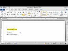 Word 2010 Highlight Text Youtube