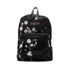 Black And White Floral Jansport Backpack Jansport Super Fx Satin Backpack In 2020 Black Jansport Backpacks Womens Backpack Jansport Backpack