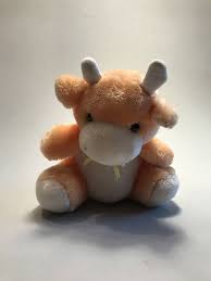 Stuffed Cow Stuffed Bull Small Plush Cow Small Plush Bull Etsy Vintage Plush Plush Plush Toy