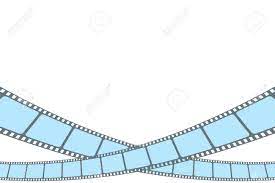 Blue Film Strip Cinema Isolated On White Background. Modern Cinema  Background. Festive Design Film Frame With Place For Text. Movie Art  Template For Cinema Festival, Ticket, Brochure, Banner, Poster Royalty Free  SVG,