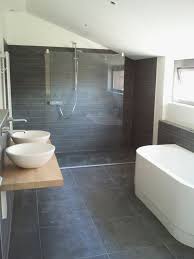 39 Dark Grey Bathroom Floor Tiles Ideas And Pictures Slate Bathroom Floor Grey Bathroom Floor Slate Bathroom