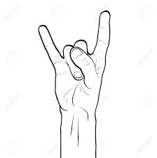 Devil Horns Hand Gesture Line Art Outline Royalty Free Cliparts Vectors And Stock Illustration Image 111883187 Here you can explore hq devil horns transparent illustrations polish your personal project or design with these devil horns transparent png images, make it even more personalized and more attractive. devil horns hand gesture line art outline