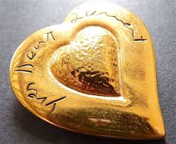 Ysl Vintage Heart Shaped Brooch Yves Saint Laurent Goldtone Brooch Goldtone Heart Brooch Free Shipping Vintage Heart Yves Saint Laurent Heart Shapes