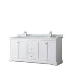 Shop Wyndham Collection Avery 72 In White Double Sink Bathroom Vanity With White Carrara Marble In 2020 Marble Vanity Tops Bathroom Vanity Tops Double Vanity Bathroom