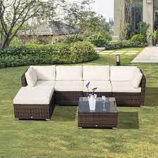 Traditions 5 Seater Rattan Sofa Set Garden Sofa Set Aluminium Outdoor Furniture Garden Sofa