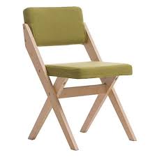 Folding Chair Solid Wood Backrest Support Furniture Desk Dining Chair Leisure Discussion Reception Chair Green Cushio Simple Dining Chairs Chair Chair Fabric