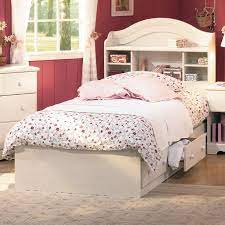 Adjustable center headboard shelf with 2 open bookshelves. South Shore Furniture Summer Breeze White Wash Twin Platform Bed With Storage In The Beds Department At Lowes Com