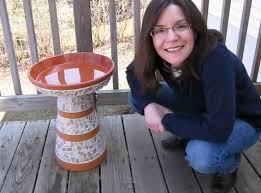 Bird In Bird Bath Video Pin By Tina Williams On Camp Landscaping Ideas Flower Pots Bird Bath Flower Bath