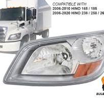 Headlight fits 2006 - 2020 Hino 238 258 268 338 165 185 with Bulb Pair