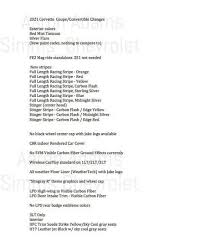 We did not find results for: Leaked 2021 Corvette C8 Order Sheet Reveals New Colors Stripe Options And More Carscoops