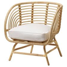 Buskbo Fotel Rattan Djupvik Bialy Kup Online Lub W Sklepie Ikea Rattan Armchair Ikea Armchair Wicker Armchair