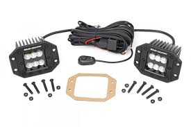 Rough Country 2 Flush Mount Cree Led Square Lights Pair Ebay