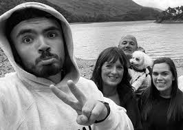 Happy friday..... Here is Mrs Dixon 💗 Hi, this is me, Trudi (Mrs Dixon)  with my family. My husband Sean and children Nikita and Luca. Also Kasper  our beautiful dog who loves