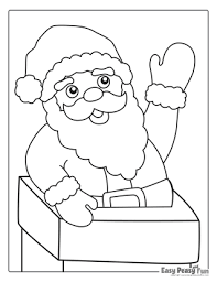 Santa claus coloring page with few details for kids. Christmas Coloring Pages Easy Peasy And Fun