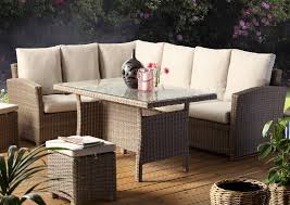 Some gate leg tables now incorporate storage opportunities, such as a set of handy drawers in which you can store cutlery. Hampton Mink Rattan Outdoor Corner Dining Set With A Glass Top Table