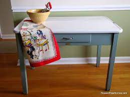 Retro metal kitchen table enamel top buffet. How To Update A Vintage Enamel Top Table Vintage Kitchen Table Diy Furniture Projects Vintage Enamelware