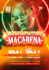 ⚡️Mercoledì 02 ottobre ⚡️ ♥️♥️♥️MACARENA♥️♥️♥️ La serata si sposta dal 🌴  GANAS di Via San Paolo ▶️ al 🪩 CONTROSENSO di C.so Orbassano 402