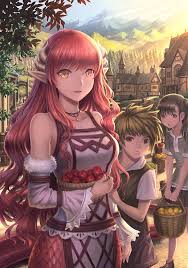 Isekai maou to shoukan shoujo no dorei majutsu 2. Anime Gadis Anime Rambut Panjang Berambut Merah Mata Kuning Elf Buah Wallpaper Hd Wallpaperbetter