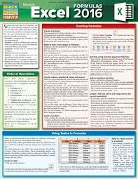 Quickstudy Excel 2016 Formulas Laminated Reference Guide Excel Formula Excel Tutorials Excel