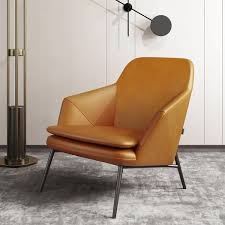 Shop the leather accent chairs collection on chairish, home of the best vintage and used furniture, decor and art. Caramel Pu Leather Accent Chair Upholstered Arm Chair Carbon Steel In Black Finish